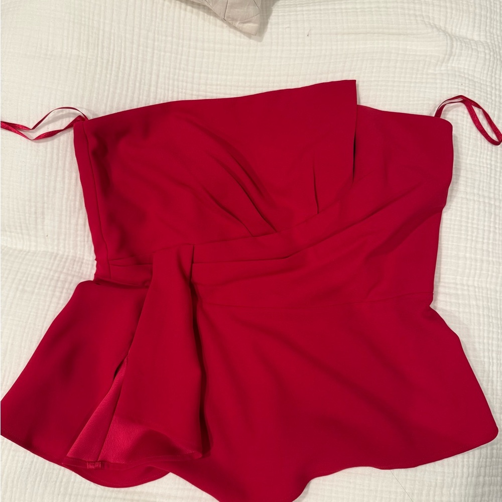 Elegant Red Strapless Top